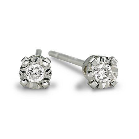 Diamond-accent Stud Earrings 10k White Gold