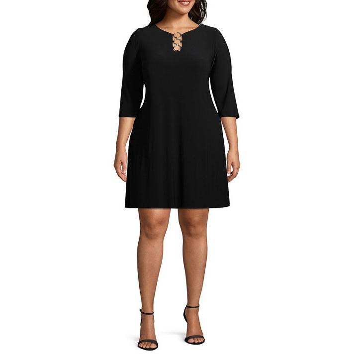 Msk 3/4 Sleeve Shift Dress - Plus