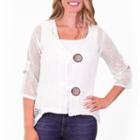 Nina Leonard Coconut Button Bolero