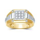 Mens Diamond-accent Two-tone 10k Gold Ring