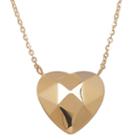 Limited Quantities! 10k Yellow Gold Polished Puff Faceted Heart Necklace