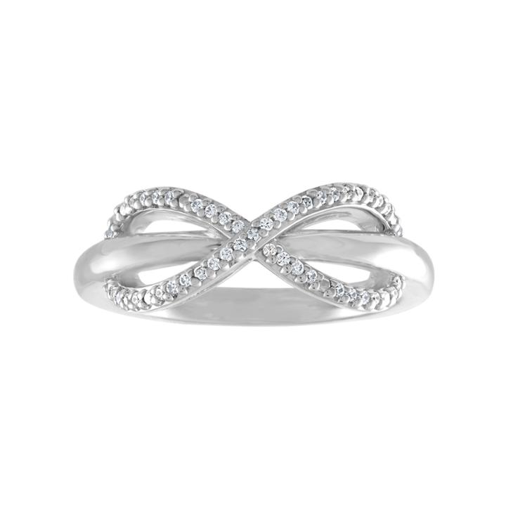 Womens 1/10 Ct. T.w. Genuine White Diamond Sterling Silver Cluster Ring