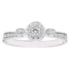 Enchanted Disney Fine Jewelry Womens 1/4 Ct. T.w. Genuine Round Diamond 10k Gold Engagement Ring