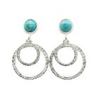 Silver Elements By Barse Lab Created Blue Turquoise Sterling Silver Drop Earrings