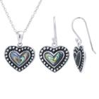 Womens 2-pack Green Abalone Sterling Silver Jewelry Set