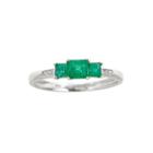 Womens Diamond Accent Green Emerald 10k Gold Cocktail Ring