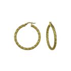 14k Yellow Gold Faceted Hoop Earrings