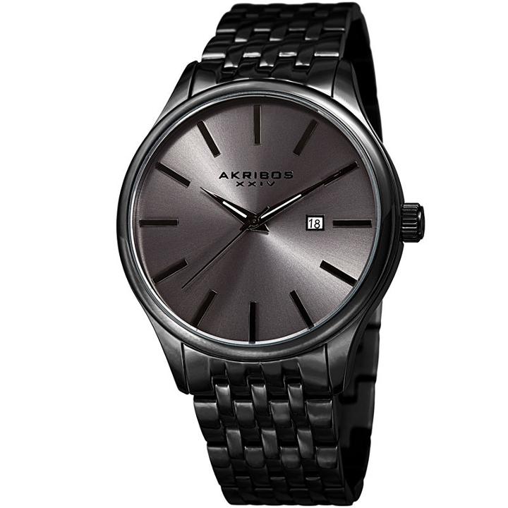 Akribos Xxiv Mens Black Strap Watch-a-941gn
