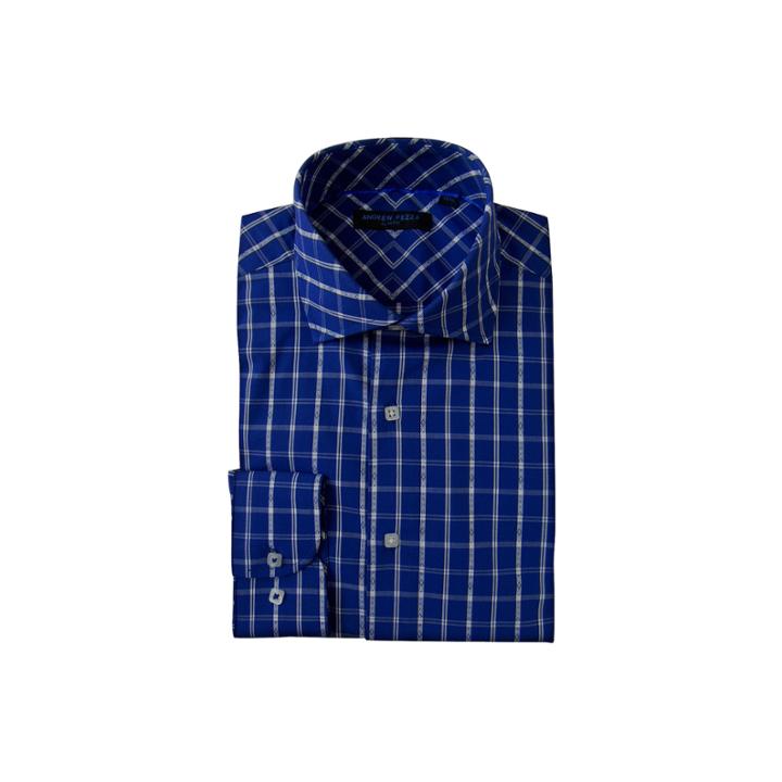 Andrew Fezza Long Sleeve Woven Plaid Dress Shirt - Slim