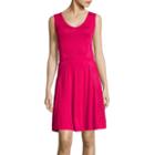 By Artisan Sleeveless Lace-trim Fit-and-flare Dress