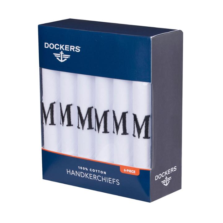 Dockers 100% Cotton 6 Pack Handkerchief Set