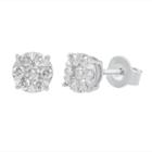 Diamond Blossom 1/2 Ct. T.w. Genuine White Diamond 6.4mm Stud Earrings