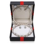 2-pc. Cultured Freshwater Pearl Necklace And Earring Set In Sterling Silver