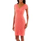 Dr Collection Cap-sleeve Scalloped Lace Sheath Dress