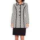 Isabella Long-sleeve Diamond Jacket And Solid Skirt Suit Set