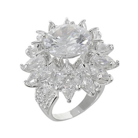 Cz By Kenneth Jay Lane Floral Statement Ring