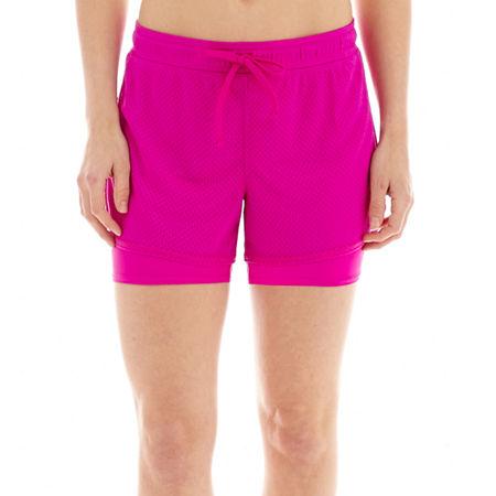 Xersion Layered Tricot Knit And Mesh Shorts