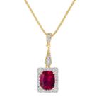 Lab-created Ruby & White Sapphire 14k Gold Over Silver Pendant Necklace