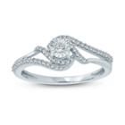 Promise My Love Womens 1/5 Ct. T.w. Multi-shape White Diamond Sterling Silver Promise Ring