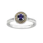 Personally Stackable Two-tone Stackable Lab-created Sapphire Ring