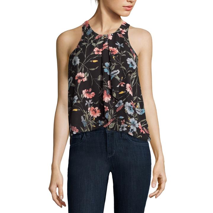 Belle + Sky&trade; Sleeveless Ruffle-front Blouse