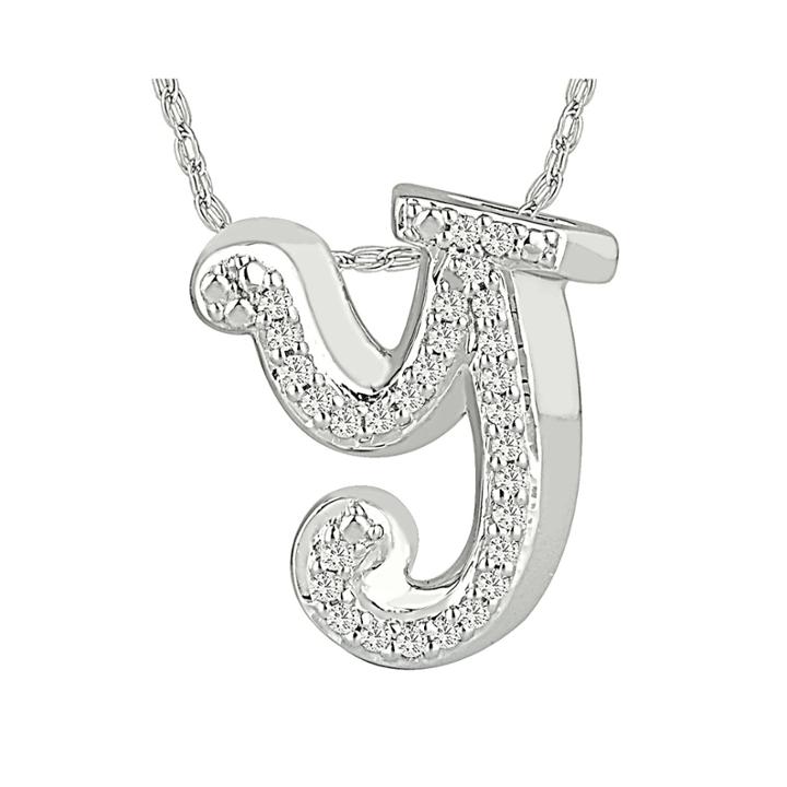 1/7 C.t. Tw. Diamond Sterling Silver Y Pendant