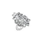 Diamonart Womens White Cubic Zirconia Sterling Silver Cocktail Ring