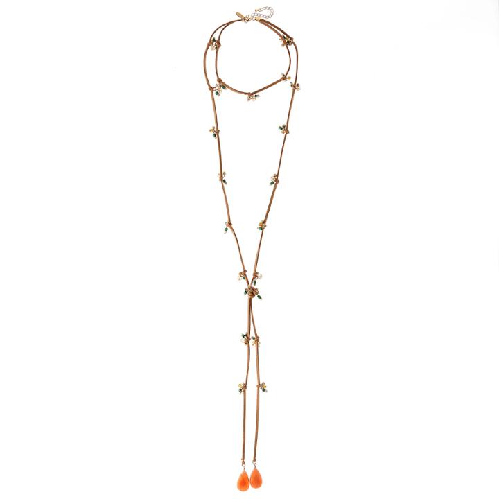 Natasha Accessories Womens Orange Choker Necklace