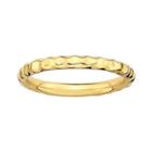 Personally Stackable 18k Yellow Gold Over Sterling Silver 3.5mm Hammered Ring.