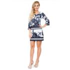White Mark Bridget 3/4 Sleeve Sheath Dress