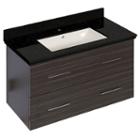36-in. W Wall Mount Dawn Grey Vanity Set For 1 Hole Drilling Black Galaxy Top Biscuit Um Sink
