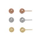 14k Tri-tone Gold Textured 3-pr. Ball Stud Earring Set