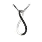 Color-enhanced Black Diamond-accent Sterling Silver Infinity Symbol Pendant Necklace