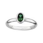 Personally Stackable Oval Lab-created Emerald Ring