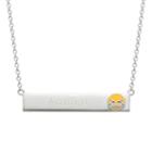 Personalized Sterling Silver Laughing Emoji Name Necklace