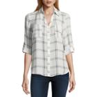 By & By 3/4 Sleeve Collar Neck Crepe Blouse-juniors