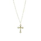 1928 Religious Jewelry Womens White Simulated Pearls Cross Pendant Necklace