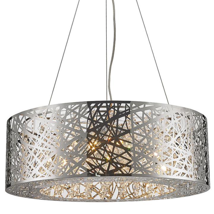 Aramis Collection 12 Light Chrome Finish And Clearcrystal Drum Chandelier