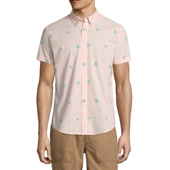 City Streets Short Sleeve Stripe Button-front Shirt