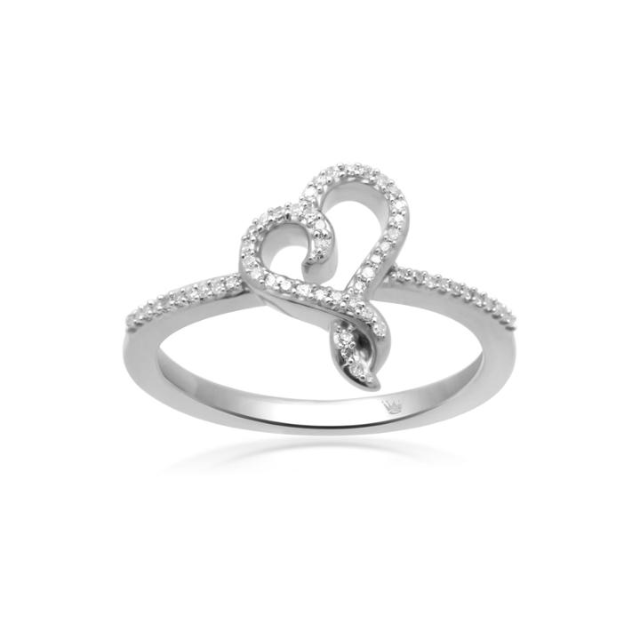 Hallmark Diamonds Womens 1/10 Ct. T.w. Genuine White Diamond Sterling Silver Cocktail Ring