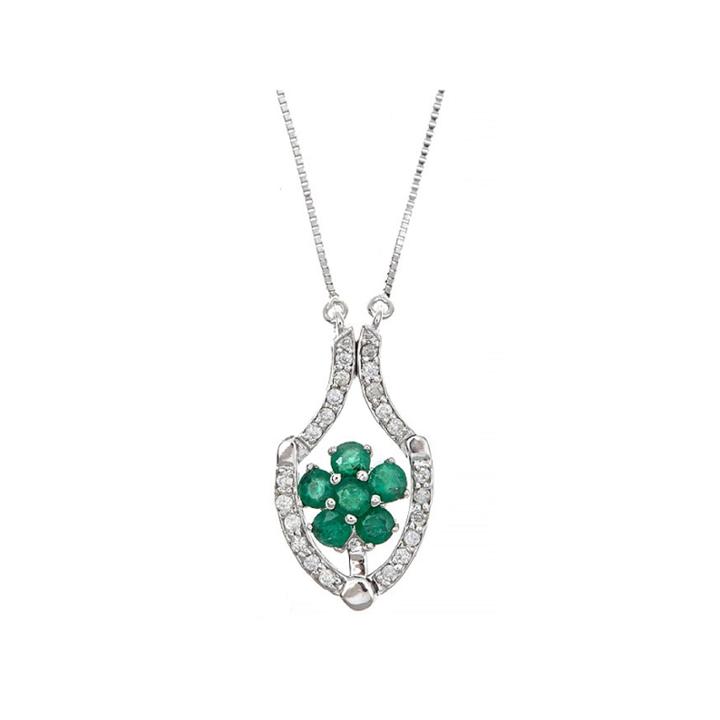 Limited Quantities! 1/6 Ct. T.w. Green Emerald 14k Gold Pendant Necklace