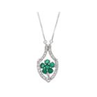 Limited Quantities! 1/6 Ct. T.w. Green Emerald 14k Gold Pendant Necklace