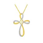 Lab-created Opal And White Sapphire Cross Pendant Necklace
