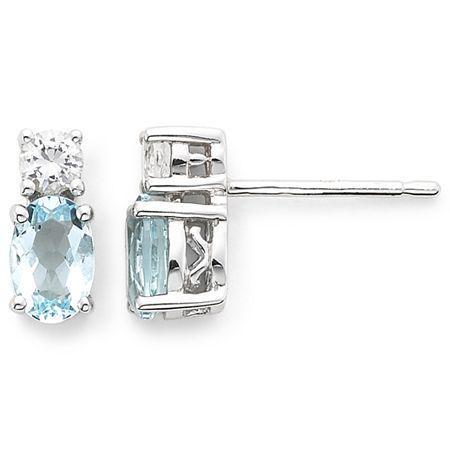 Simulated Aquamarine & Lab-created White Sapphire Earrings