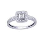 Womens 1/6 Ct. T.w. Princess White Diamond 10k Gold Promise Ring