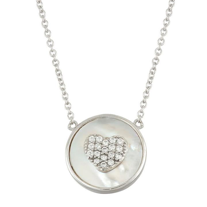 Diamonart Womens 2 1/2 Ct. T.w. White Cubic Zirconia Heart Pendant Necklace