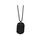 Mens Stainless Steel & Leather Dog Tag Pendant