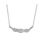 Cubic Zirconia Sterling Silver Twisted Necklace