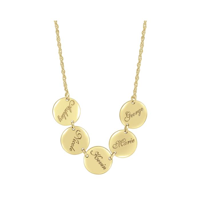 Personalized Disk Family Necklace