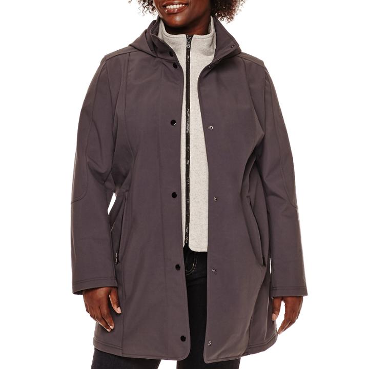 Liz Claiborne Soft Shell Jacket With Knit Vest - Plus